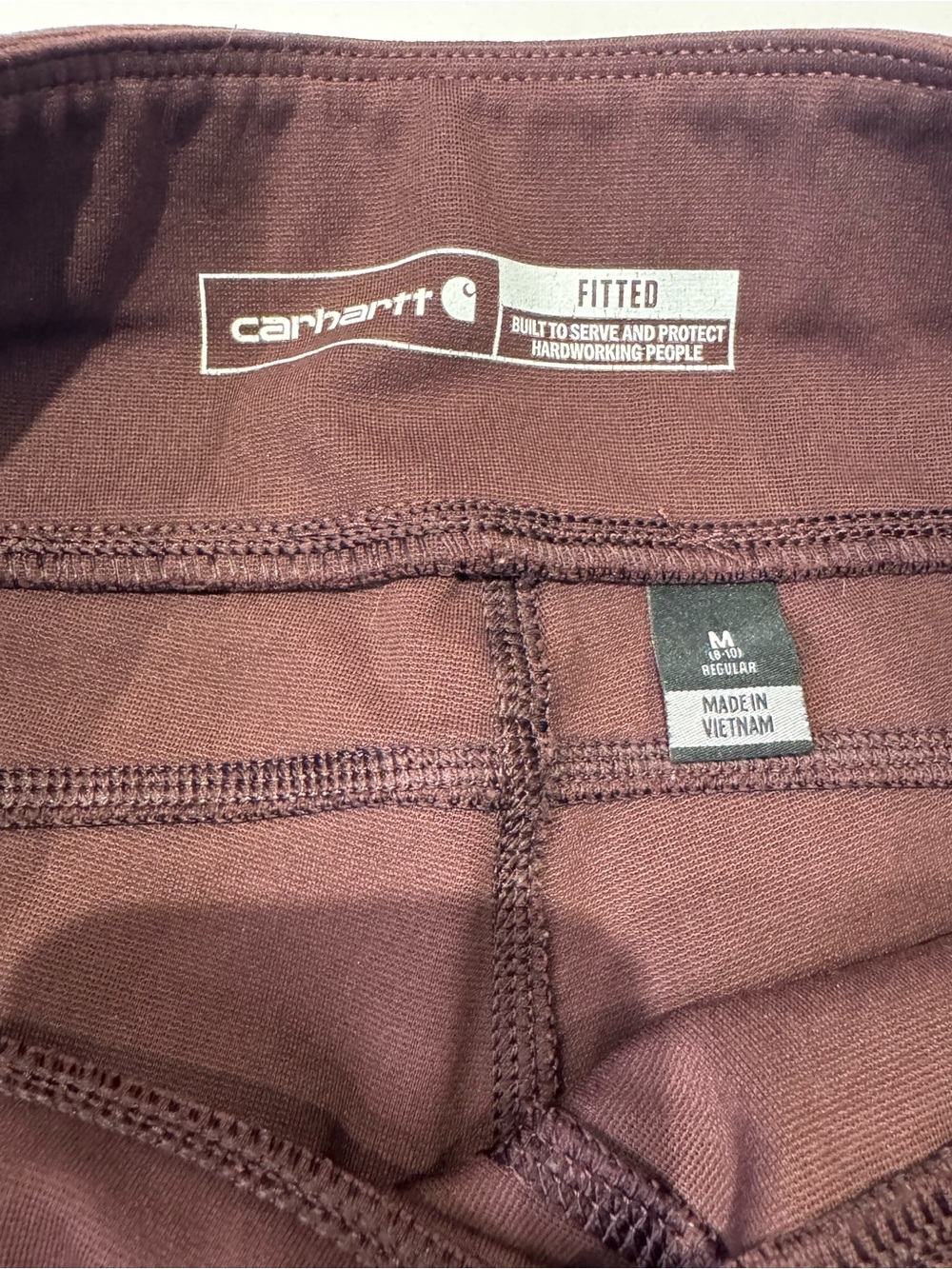 Carhartt Fitted Women's Medium Cargo Stretch Leggings Burgundy Red Brown - Picture 4 of 5